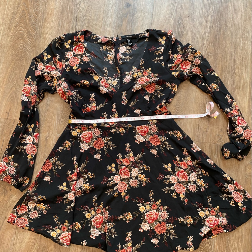 black dress with flowers